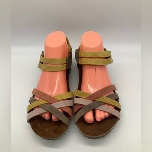 Inter-Bios Womens Size 9 Multicolor Beach Walking Outdoor Strappy Wedge Sandals